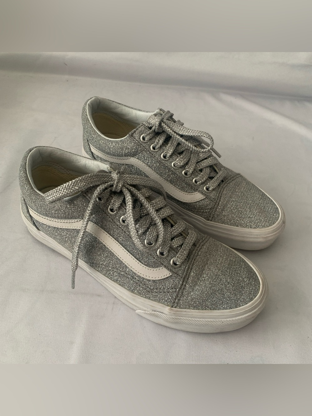 Vans Old Skool Lurex Glitter Sparkly Laces Low Top Sneakers Shoes W’s 9 M’s. 7.5
